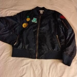 Say What? Dark Blue Kids Jacket with Fun Patches